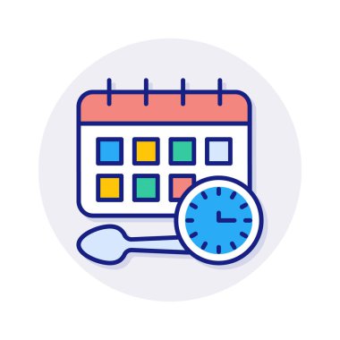 Vektör olarak zamanlama simgesi yiyorum. Logotype