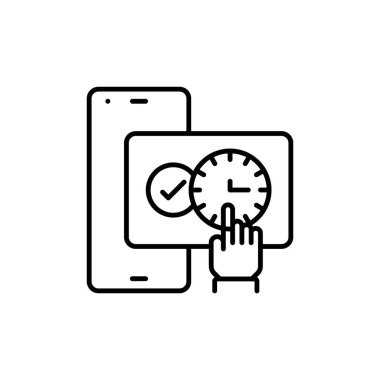 Zaman İzleme Uygulamaları simgesi vektörde. Logotype