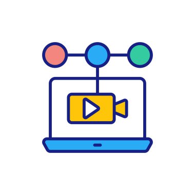 Çevrimiçi Toplantı Uygulaması simgesi vektörde. Logotype