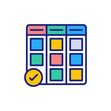 Kanban yönetim kurulu simgesi vektörde. Logotype