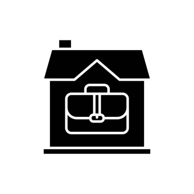 Vektör olarak Evden Simge Çalışıyor. Logotype