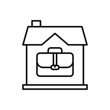 Vektör olarak Evden Simge Çalışıyor. Logotype