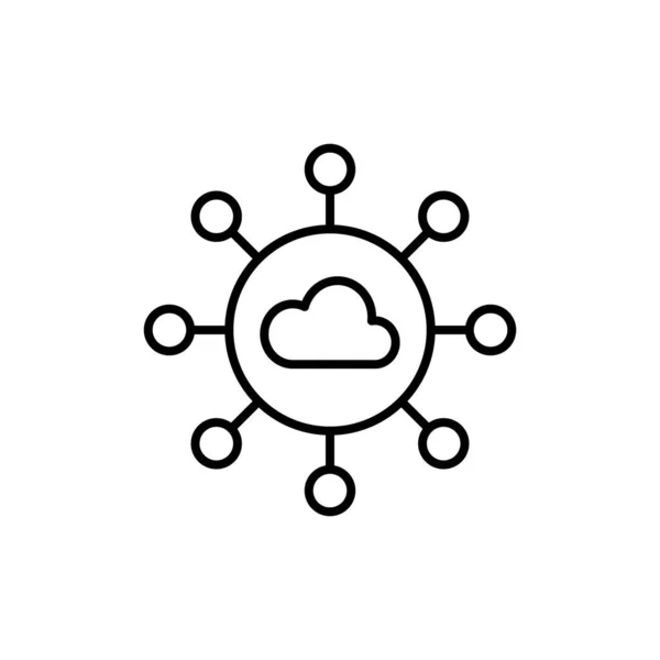 Icono Cloud Share Vector Logotipo — Archivo Imágenes Vectoriales