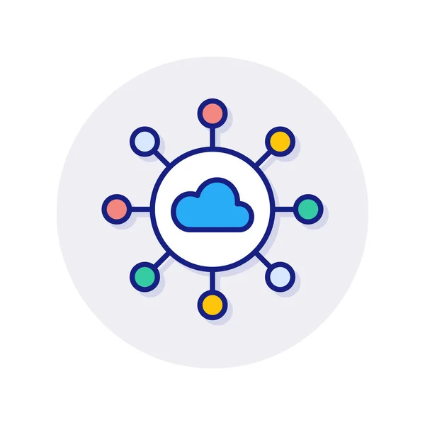 Icono Cloud Share Vector Logotipo — Archivo Imágenes Vectoriales