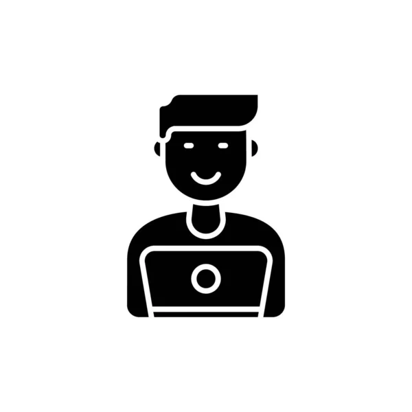 Εργασία Εικονίδιο Laptop Διάνυσμα Λογότυπο — Διανυσματικό Αρχείο