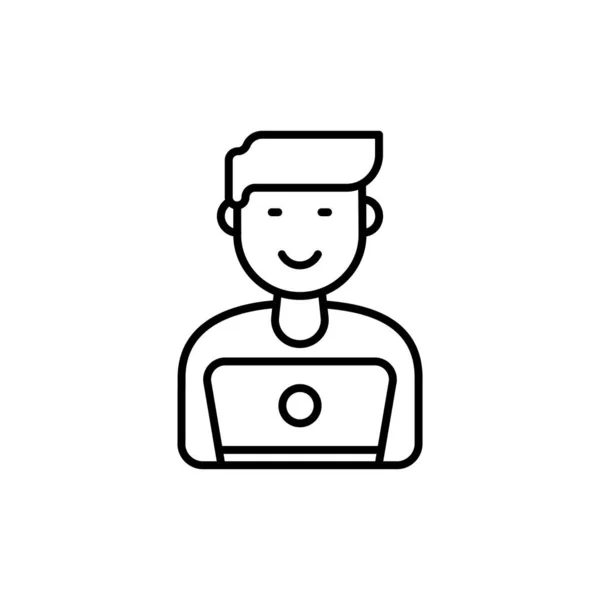 Ícone Laptop Trabalho Vetor Logotipo — Vetor de Stock