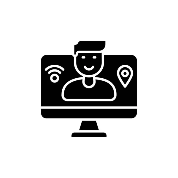 Icona Digital Nomad Man Nel Vettore Logotipo — Vettoriale Stock