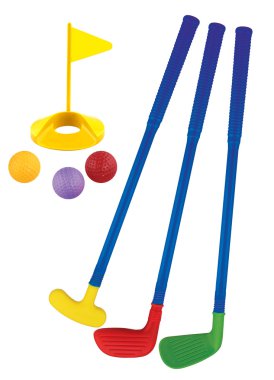 Plastik golf oyuncak izole ayarla