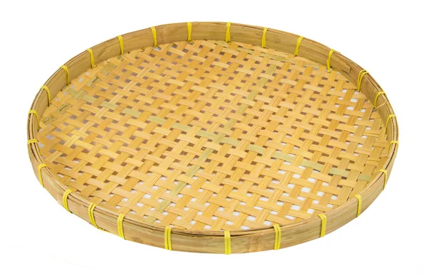 Webbed Bamboo Tray isolated on white — Stock Photo, Image