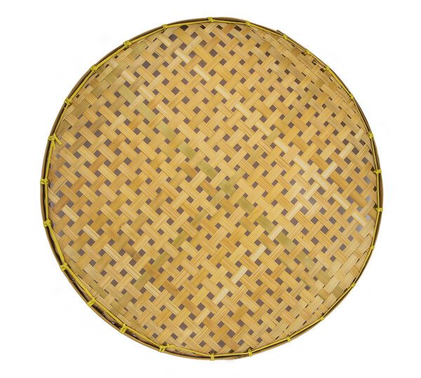 Веббед Бамбуковый лоток изолирован на белом