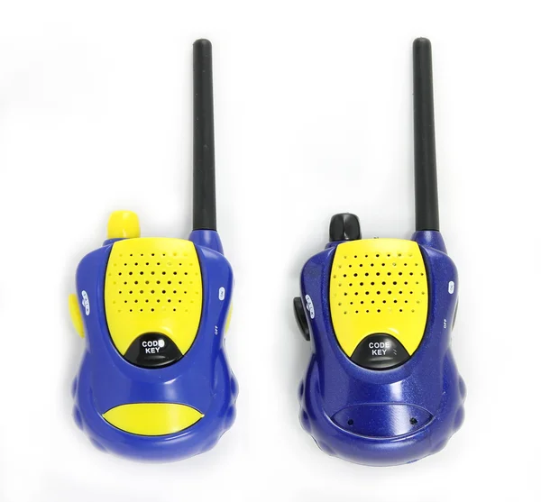 Blue couple walky talky — Stock Photo, Image
