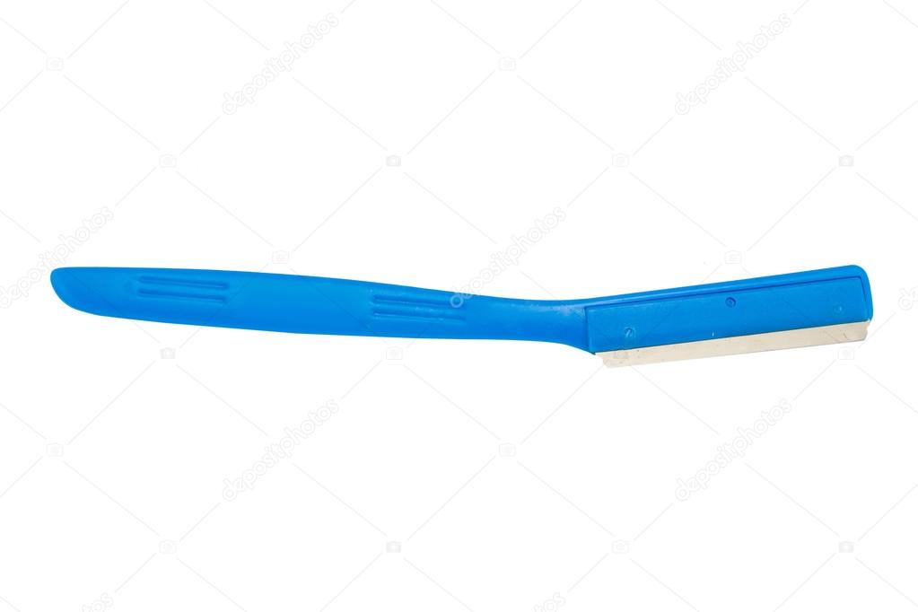 Colorful disposable razor isolated on white