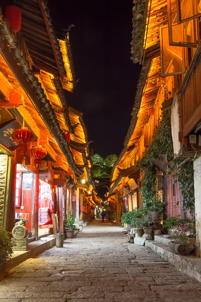 Stare Miasto Lijiang, samotny, opuszczony w nocy — Zdjęcie stockowe