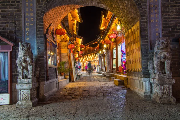 Lijiang antigo, solitário, desolado à noite — Fotografia de Stock