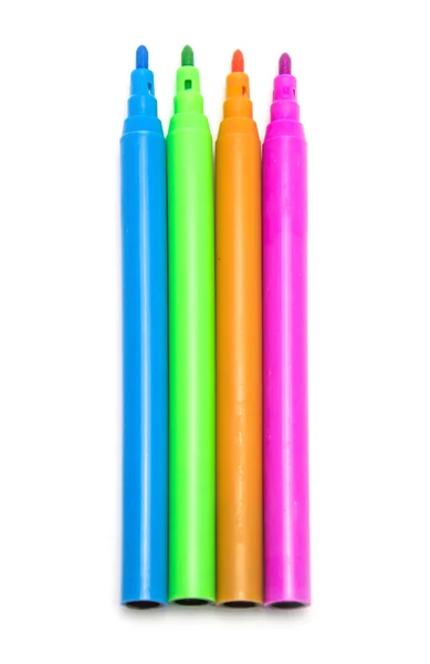 Colorful markers pens Multicolored Felt Pens draw line — Stock Photo, Image