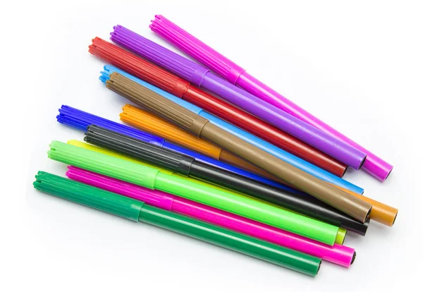 Colorful markers pens Multicolored Felt Pens draw line — Stock Photo, Image