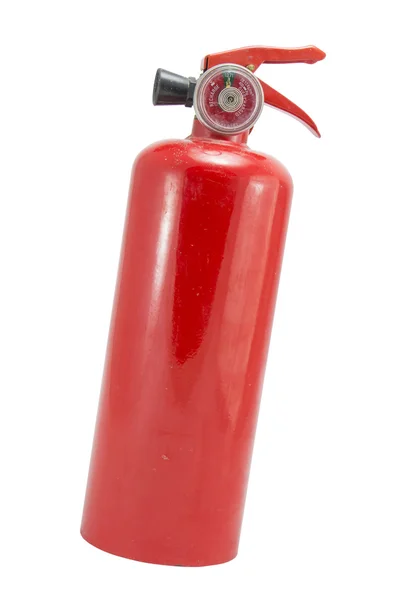 Mini-roter tragbarer Feuerlöscher auf weißem Hintergrund — Stockfoto