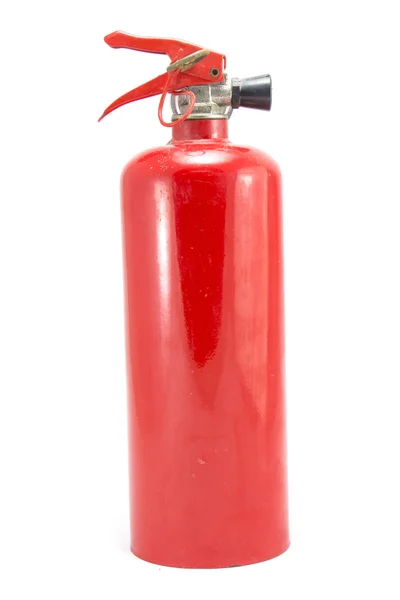 Mini red portable fire extinguisher on white background — Stock Photo, Image