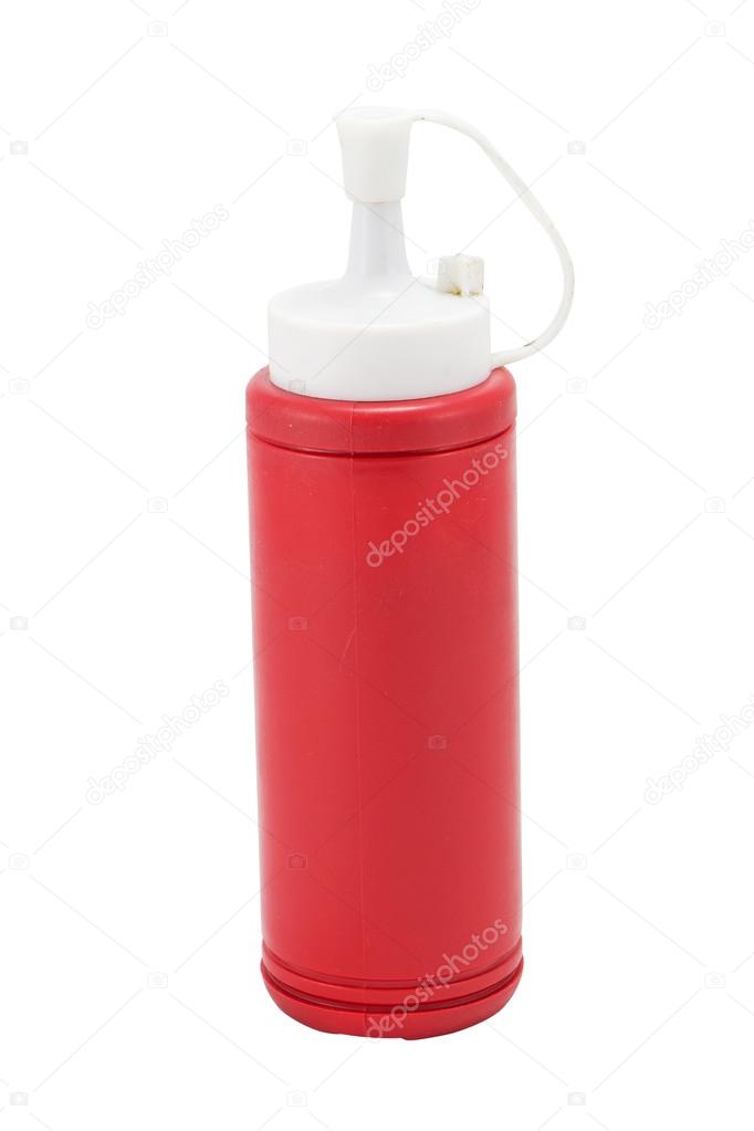Ketchup bottle of Tomato  and Chili on white background