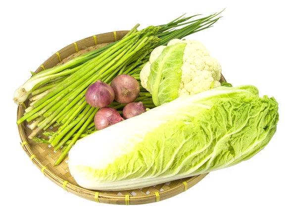 Vegie on wooden tray — Stock Photo, Image