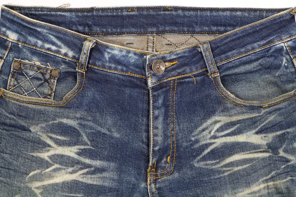 Jeans are beautifully detailed blue, dark blue and black — Stock Photo, Image