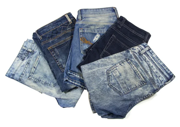 Jeans zijn prachtig gedetailleerde blauw, donker blauw en zwart — Stockfoto