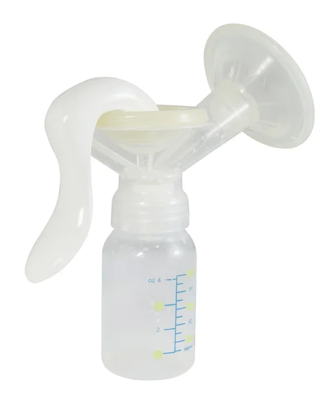 Pompa del seno manuale isolata su bianco Immagine Stock