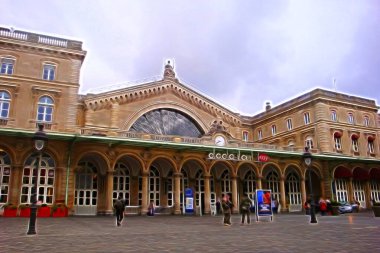 Dijital renk boyama tarzı Paris 'teki tarihi binalardan birinin görüntüsünü temsil ediyor.