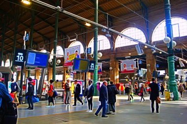Dijital renk boyama tarzı Paris 'in tarihi binalarından birini temsil ediyor.