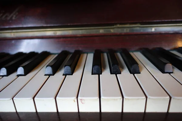 Una Parte Della Tastiera Pianoforte Acustico — Foto Stock