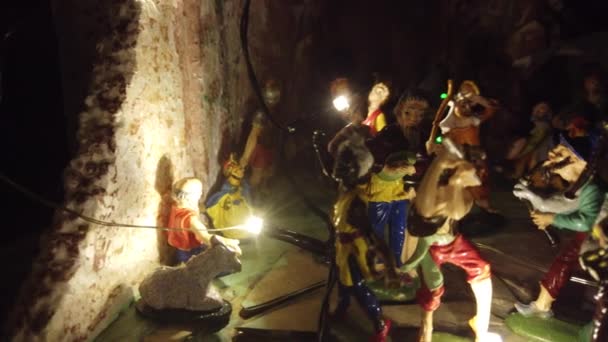 Short Video Represents Glimpse Neapolitan Nativity Scene — Stock Video