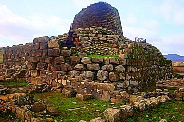 Sardunya 'daki 7000 bakıcıdan birinin dijital boya stili.