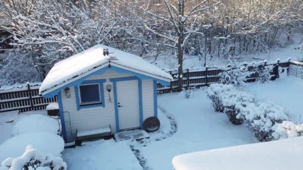 Tidigt Morgonen Solig Vinterdag Skandinavien — Stockvideo