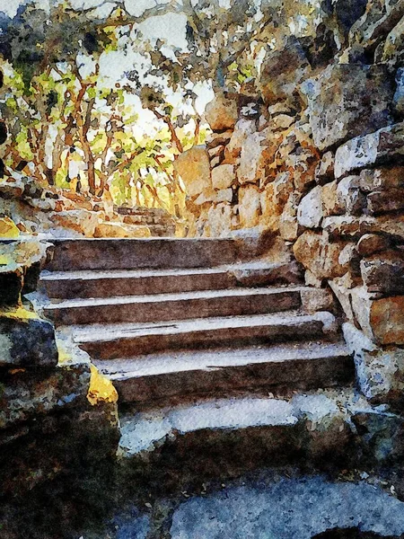 Een Glimp Van Ruïnes Van Nuraghi Oude Stenen Gebouwen Sardinië — Stockfoto