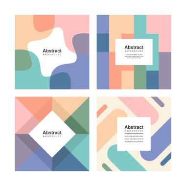 soyut geometrik kare pankart arkaplanı Pastel renklerle ayarlandı
