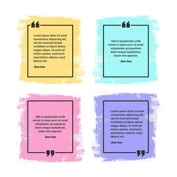 Renkli arkaplan ile beyan ve alıntı kutusu çerçeve tasarımı