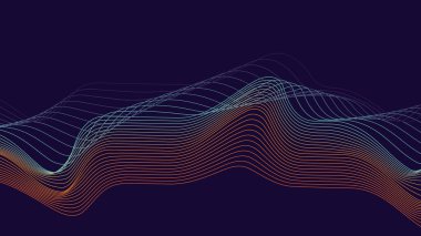 Soyut minimalist dalgalı spektrum çizgileri arkaplanı