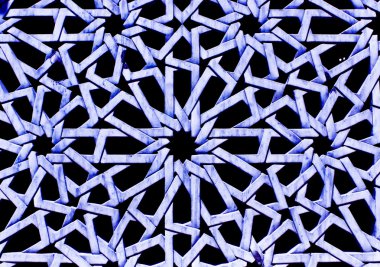 Eski İslam dekoratif süs oymalar heykel renkli duvar