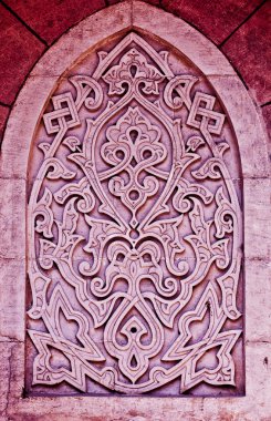 Eski İslam dekoratif süs oymalar heykel renkli duvar