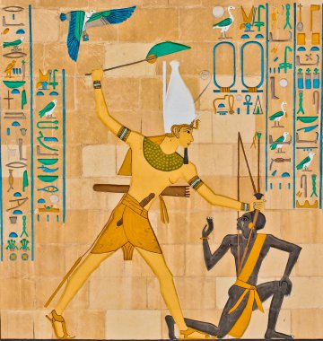 Antik Pharaonic Mısırlılar hiyeroglif oymalar