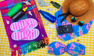 Plaj zaman yaz seyahat seti