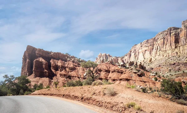 Golden Sandstone Geographical Formations Desert Prairie Landscape Hot Summer Day — Stock Photo, Image