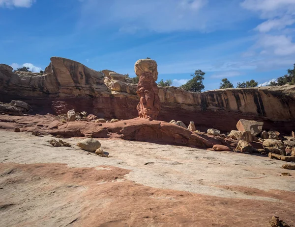 Formations Géographiques Grès Doré Avec Paysage Prairie Désertique Par Une — Photo