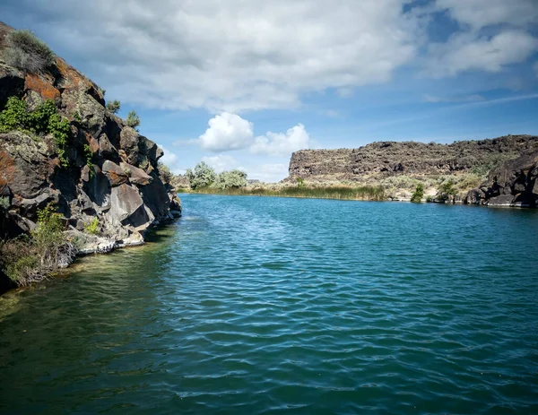 Härliga Sjön Dierkes Gnistrande Sommarluften Idaho — Stockfoto