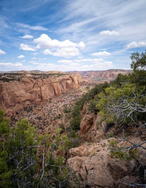 Kayenta Arizona 'nın dışındaki Navajo Ulusal Anıtı' nda antik uçurum konutları ve muhteşem kanyonlar