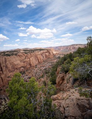 Kayenta Arizona 'nın dışındaki Navajo Ulusal Anıtı' nda antik uçurum konutları ve muhteşem kanyonlar