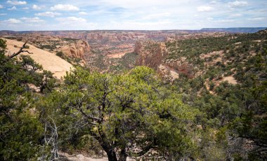Kayenta Arizona 'nın dışındaki Navajo Ulusal Anıtı' nda antik uçurum konutları ve muhteşem kanyonlar
