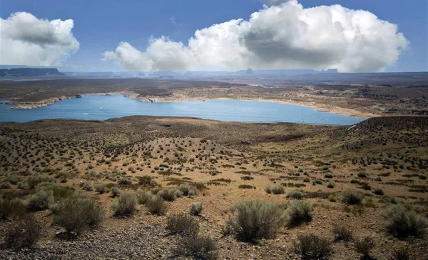 Impressive Wahweap Bay Smoldering Hot Summer Day Lake Powell Arizona — Stock Photo, Image