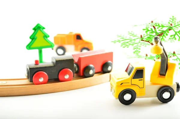 Tren ve kamyon, Vinç. Çocuklar için oyuncaklar.