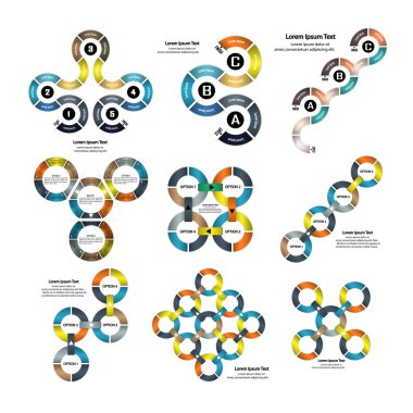 Infographic iş sunu şablonu kümesi. PowerPoint tem